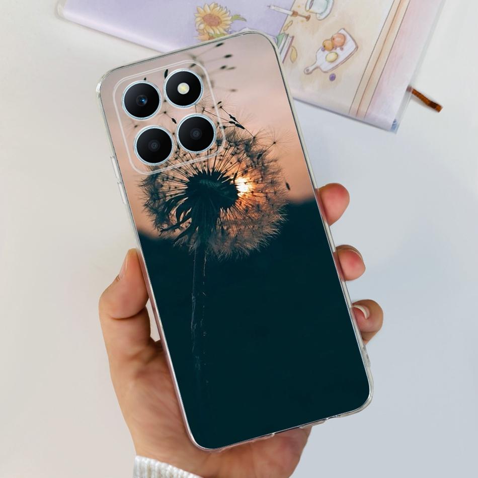 For Honor X6a Phone Case HonorX6a X 6A 4G WDY-LX1 Cute Butterfly Flower Painted Soft Silicone TPU Back Cover Bumper