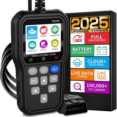 OBD2 сканер тестер аккумулятора диагностический инструмент, считыватель кодов автомобиля CAN Clear Fault Light, сканирование напряжения/срока службы аккумулятора автомобиля, принтер для автомобилей OBDII с 1996 года