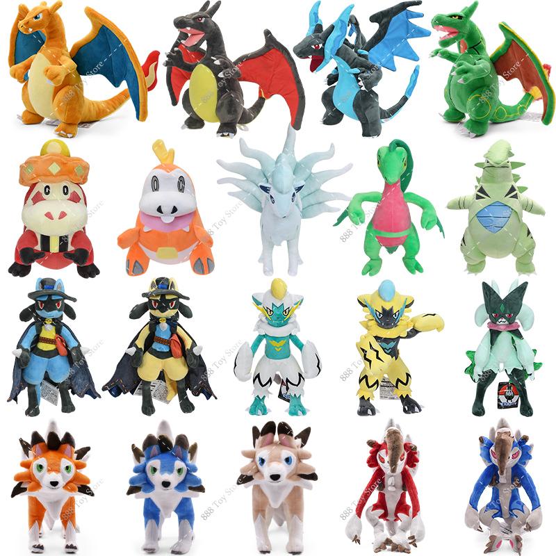 Anime Plush Toys Cartoon Plushie Charizard Steelix Galarian Ponyta Latios Hisuian Zorua Seviper Stuffed Collection Dolls