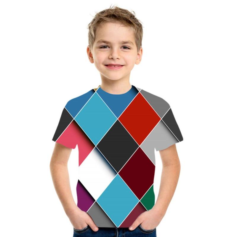 Летняя детская одежда, новая футболка с геометрическим принтом 3D с eBay