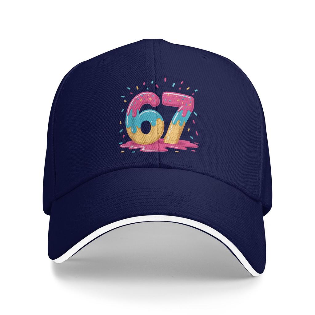 67 Ice Cream Drip Meme Six Seven Gen Alpha Slang Sun Baseball Cap Summer Unisex Design Hip Hop Hats Fashion Outdoor Snapback Cap