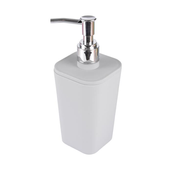 Porte Savon - Vitamines - Soft Touche - Gris - Plastique ABS - 7.3 x 7.3 x 18 cm