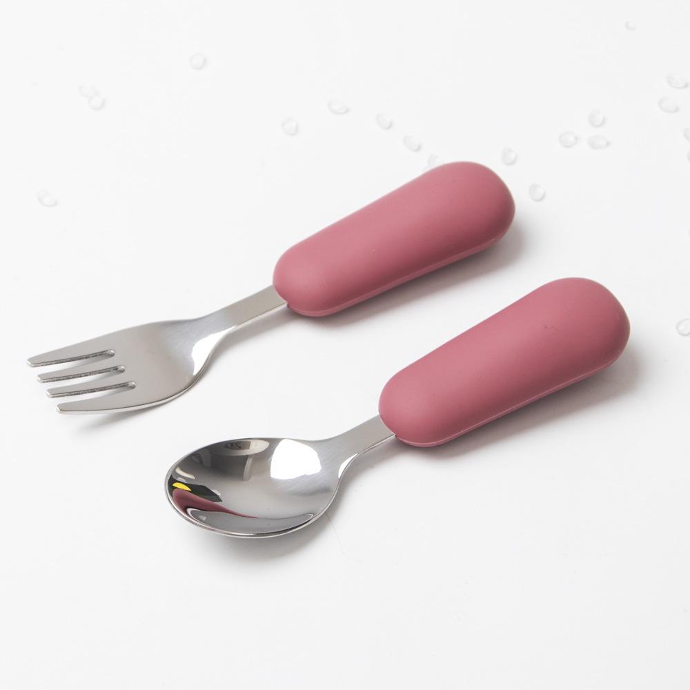 Детский обеденный набор из нержавеющей стали с противоскользящим силиконовым присосом и столовыми приборами