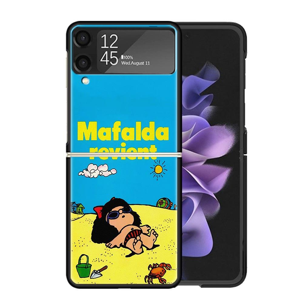 Mafalda Cartoon Cases For Samsung Galaxy Z Flip 4 5 6 7 3 Z Flip7 Flip6 Flip4 Flip5 Flip3 5G Hard Shockproof Fundas Cover Galaxy