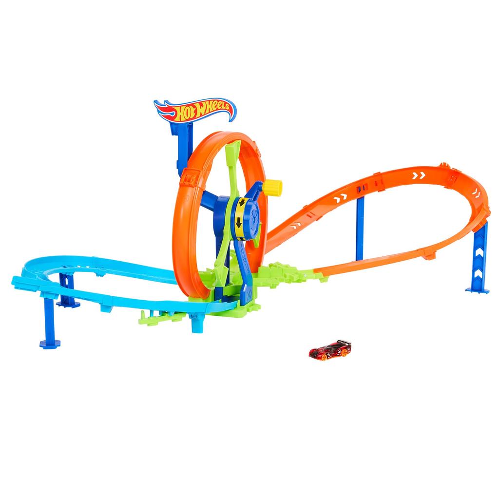 Hot Wheels Speed Loop Playset with 1 Mini Car Vehicle Toy Playset for Ages 4 and Up Orange JBX65