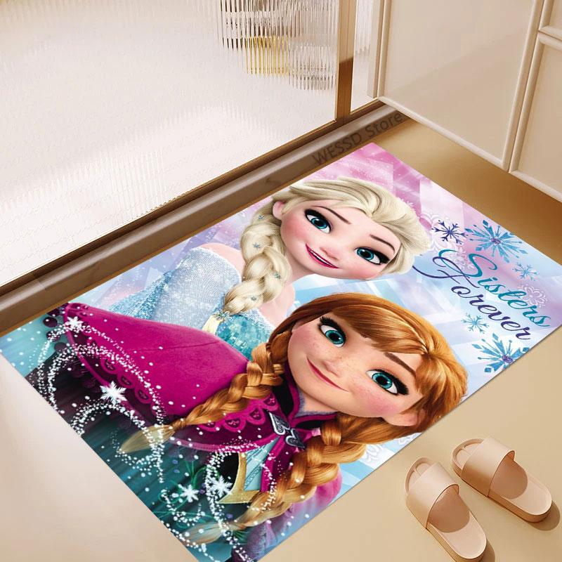 Frozen Anna and Elsa Pattern Rug - Non-slip Kitchen Mat, Outdoor Rug, Home and Bedroom Decor, Yoga Mat, Birthday Gift.