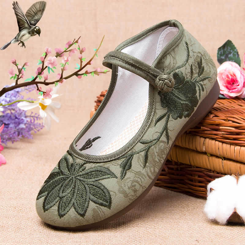 Женские туфли на плоской подошве с традиционной китайской вышивкой в стиле ретро, милые женские нескользящие танцевальные туфли, классная обувь Vrouwen Platte Schoenen