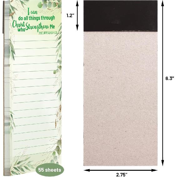 Fancy Land Religious Magnetic Notepads Floral to Do List for Fridge Christian Memo Pads 6 Pack
