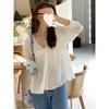 Autumn Korean Fashion Clavicle Shirt for Women