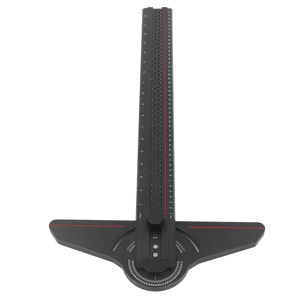 Woodworking T Ruler Aluminum Alloy Multifunctional Carpenter Scriber with Rotatable Angle Gauge
