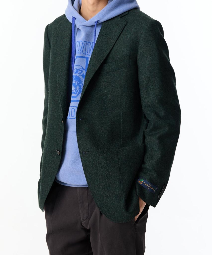 Man On The Boon Notched Lapel Wool Single Jacket_Melange Green 4714302012