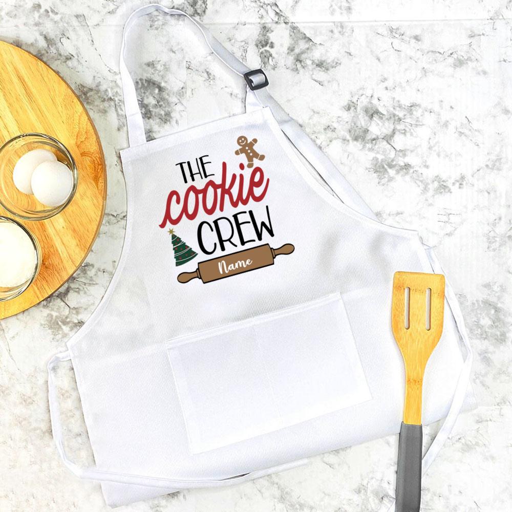 Персонализированный детский фартук с именем Cooking Crew Фартук для выпечки с именем Рождественские фартуки для выпечки Рождественский подарок