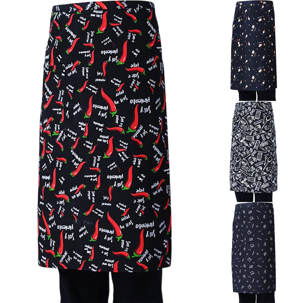 Фартук для шеф-повара, полуобрезанный рабочий фартук, фартук для официанта в ресторане, кафе