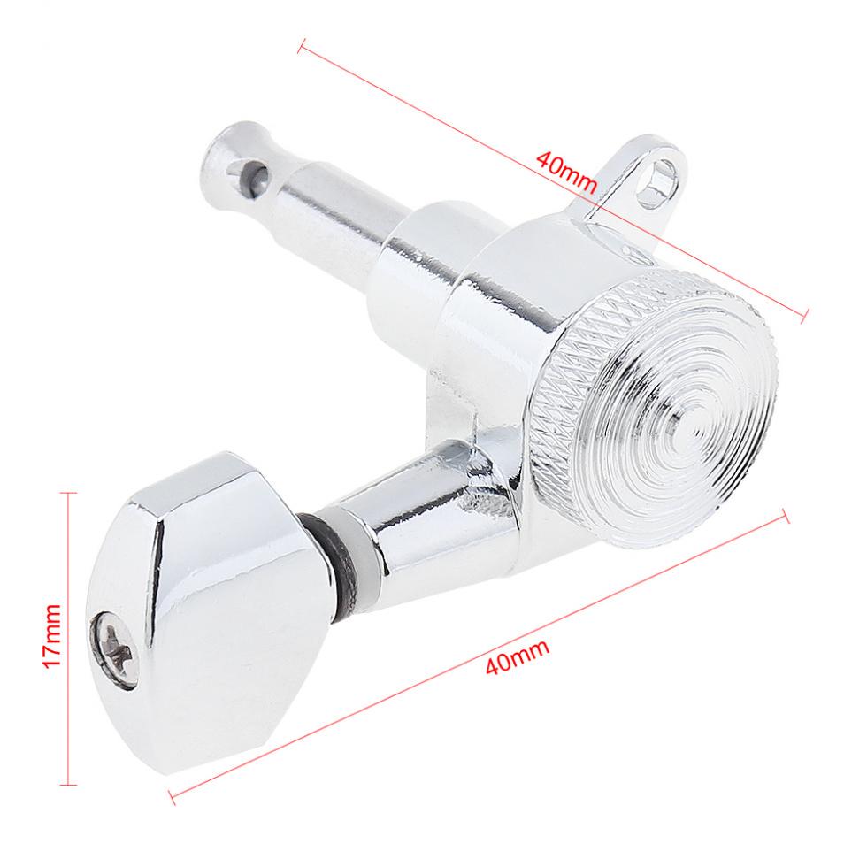 6 шт. серебряные колки для настройки гитары 6R блокирующий тюнер с квадратной головкой, все закрытые колки для народной гитары