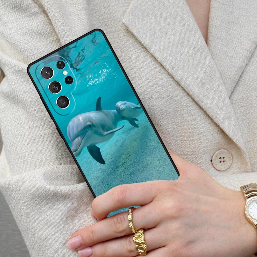 Милый Дельфин Морское Животное МЯГКИЙ Чехол для Телефона для Samsung Galaxy S26 Ultra S25 S24 S23 S22 S21 S20 Note10 Чехол