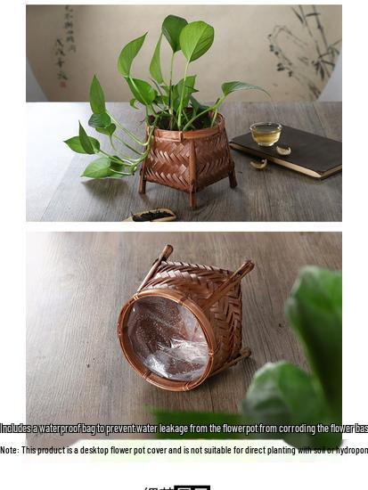 Плетеная из бамбука крышка-кашпо и ваза – Декоративная корзина ручной работы для хранения цветов и зеленого укропа