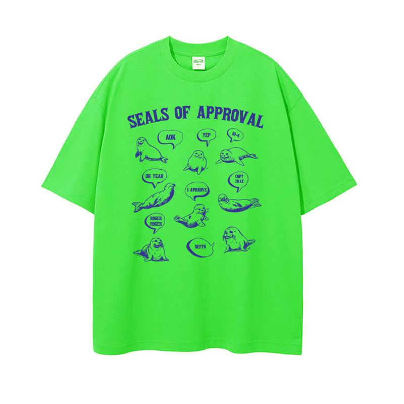 Seals of Approval Funny Meme Retro TShirt for Men Women Fashion Aesthetic 90s Tshirts Casual Cotton ONeck Short Sleeve Tshirt