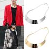 Exaggerated Choker Necklace Plated Golden Wide Collar NeckChain  Jewelry Accessories