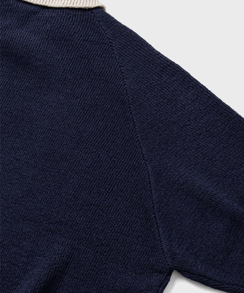 NONBLANK Raglan Half Sleeve Collar Knit_Navy