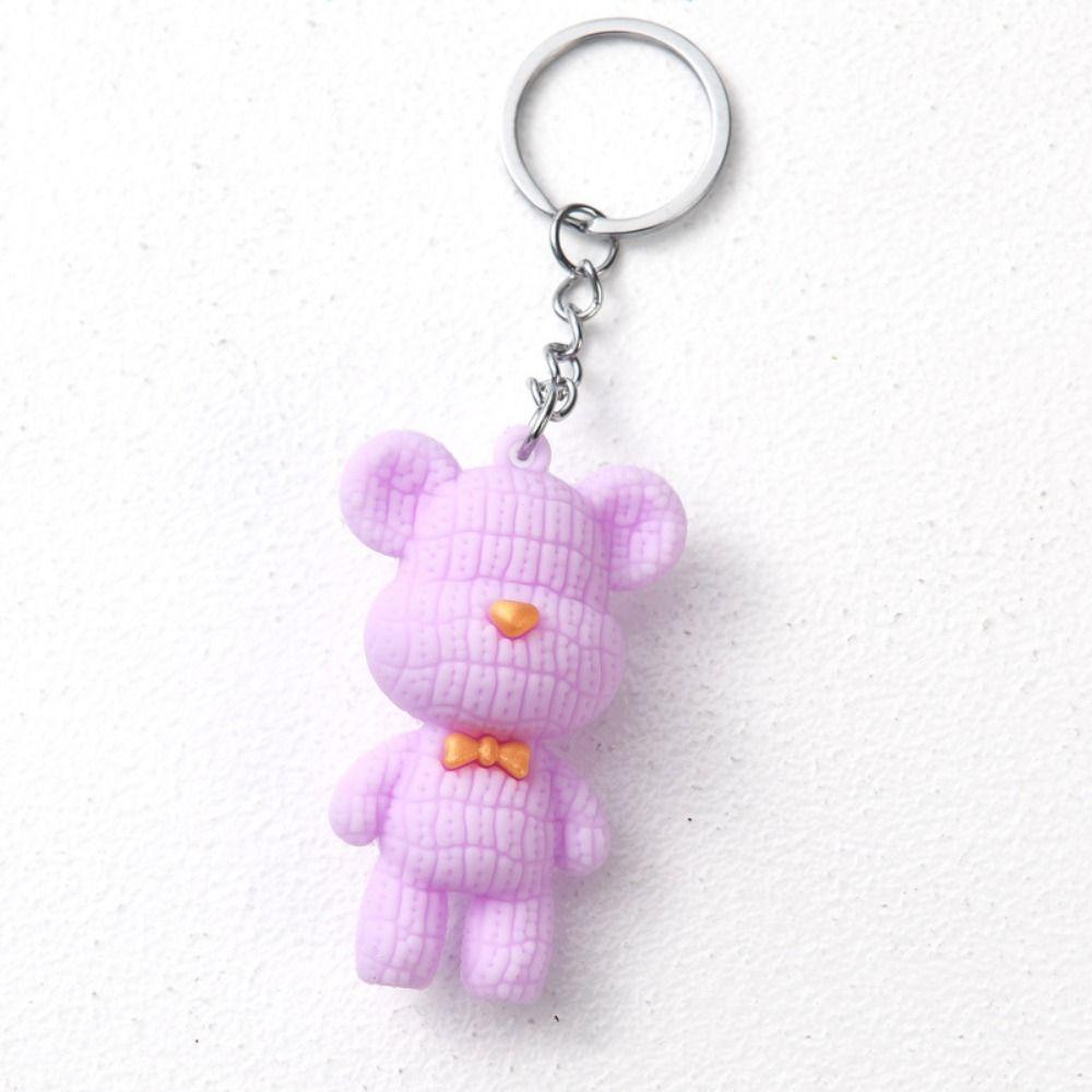 Backpack Charm Wool Bear Shape Key Rings Pendant Soft Color Bear Keychains   Backpack Decoration