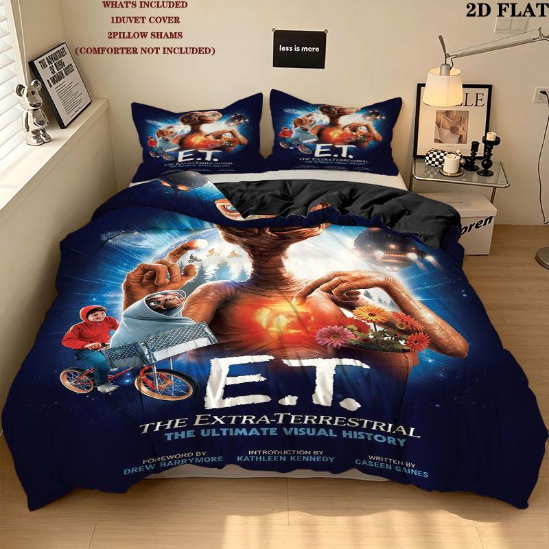 Et Bedding Quilt Set Quilt Cover Pillowcase Home Decoration Birthday Gift (1 * duvet cover + 2 * pillowcase, without core)