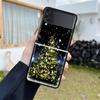 Снежный рождественский чехол для Samsung Galaxy Z Flip 3 4 5G черный жесткий корпус для телефона из ПК Z Flip4 роскошный сегментированный чехол