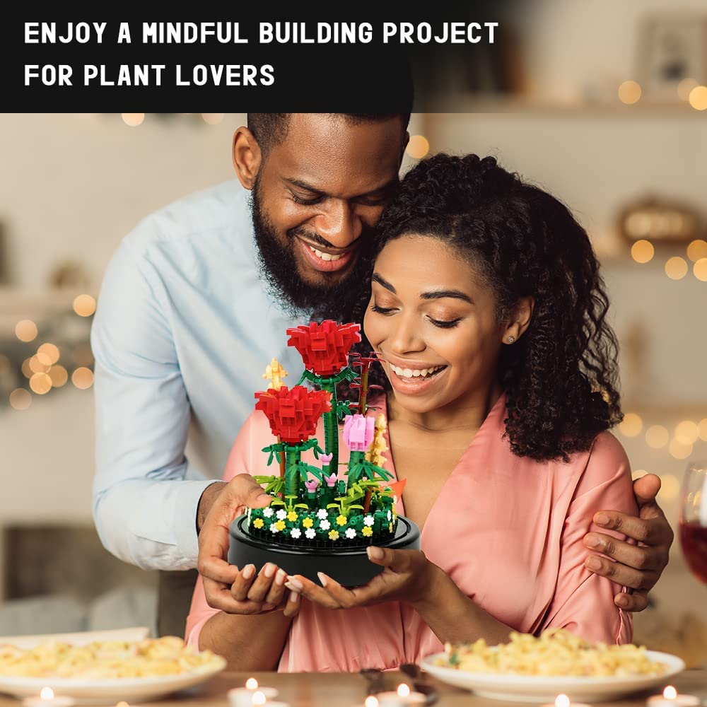 Набор для сборки букета роз, DIY цветы, игрушки, наборы деревьев бонсай с крышкой, ботаническая коллекция, строительные блоки, кирпичи