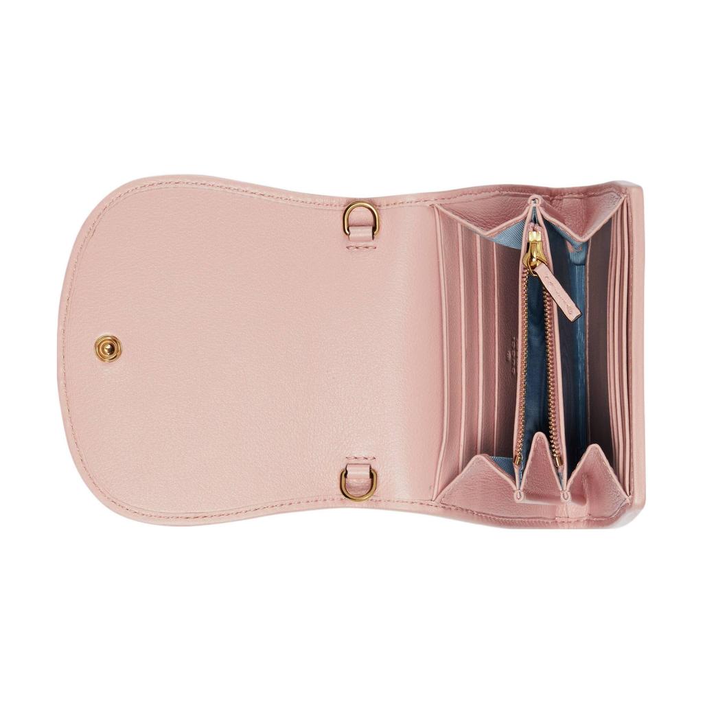 Gucci Blondie Round Interlocking G Chain Leather Shoulder Crossbody Wallet Medium Women wallet Light-Pink 725219-UXX0G-6910