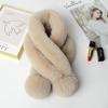 Women Fashion Autumn and Winter Newest Warm Scarf Fur Rabbit Plush Thick Scarf Solid Color Fur Ball Cross Clothes Accessories
