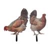 2pcs Hen Garden Stake Ornament Acrylic Stereoscopic Simulation Colorful Outdoor Chicken Ground Plug