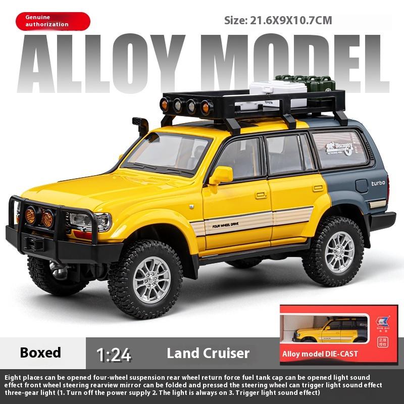 1:Масштаб 1:24 Внедорожник LC80 Металлическая модель автомобиля Литая игрушка Украшение Подарок Сувенир Коллекционный Изысканные настольные украшения Рождественские подарки