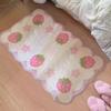 Retro Carpet Sweet Strawberry Floor Mat Bedside Blanket Foot Mat Imitation Cashmere Bedroom Bedside Plush Non-slip Mat Cloakroom