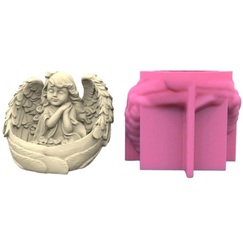 Silicone Candle Holder Moulds Angel Girl Shaped Silicone Candle Stand Moulds Perfect Gift for Crafts Enthusiasts