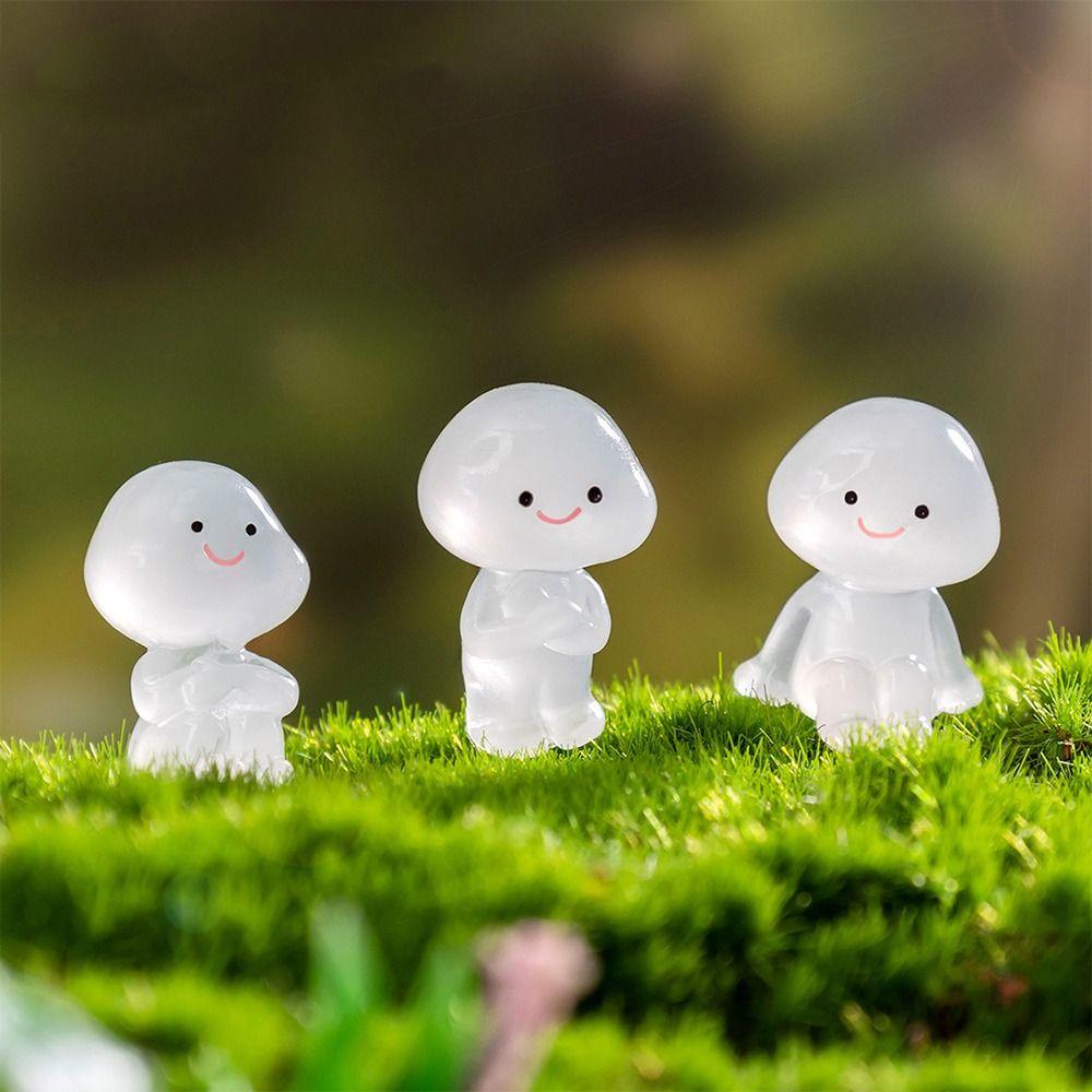 Glow In Dark Luminous Small People Figurines Cartoon Little Man Statue  Fairy Garden Decorations