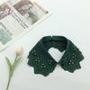 White Fake Collar for Women Shirt Blouse Necklace Candy Color False Collar Handmade Beads Detachable Sweater Collars Decor