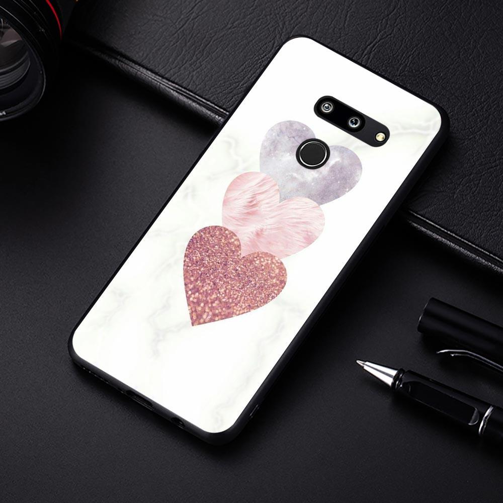Чехлы для телефона LG K41s K61 K50 G6 K50s G7 K42 K40s K71 K52 K40 G8 ThinQ Q52, чехол золото, розовая роза, блестящие сердечки