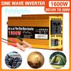 Inverter 12V 220V Pure Sine Wave 1600W 3000W DC To AC Portable Power Voltage Converter Multi-function Car Solar Inverter
