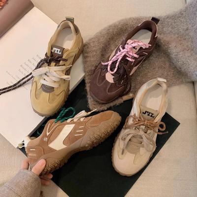 Балетки на толстой подошве, с внутренней высотой, увеличивающей рост, кожаные, на мягкой подошве, немецкие тренировочные туфли, весна-осень 2025, новый спортивный стиль, повседневный, Форрест Гамп