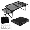 UPF Camping Table with Mesh Side Outdoor Folding Compact Low Folding Mini Heat Bonfire Mountain Barbecue Mini Aluminum Load Capacity Field Camping