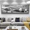Абстрактная черно-белая картина на холсте, постеры и принты с самолетами, ретро самолеты, настенные художественные фотографии для декора гостиной, без рамки