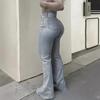 Женские джинсы Boot Cut Y2k Джинсы Широкие Джинсовые брюки Потертые Стирка Полная длина по щиколотку Карманы Застежка-молния Высокая талия Клуб
