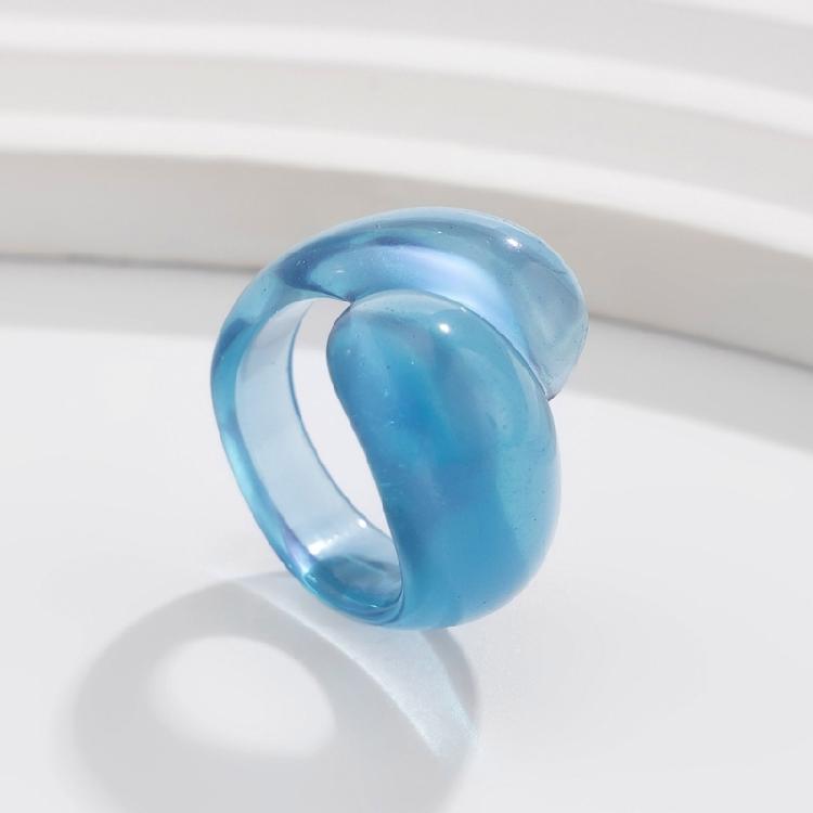 Модное кольцо-заявление Необычное геометрическое красочное кольцо с двойной каплей Трендовые женские аксессуары для повседневной носки