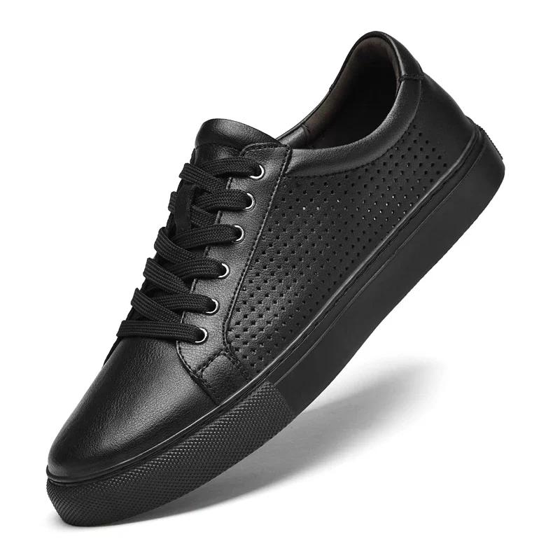 Модная Классическая Минималистичная Обувь для Мужчин Повседневная Кожаная Нескользящая Обувь для Ходьбы и Вождения Модные Плоские Оксфорды на Шнуровке Большие Размеры 35-49