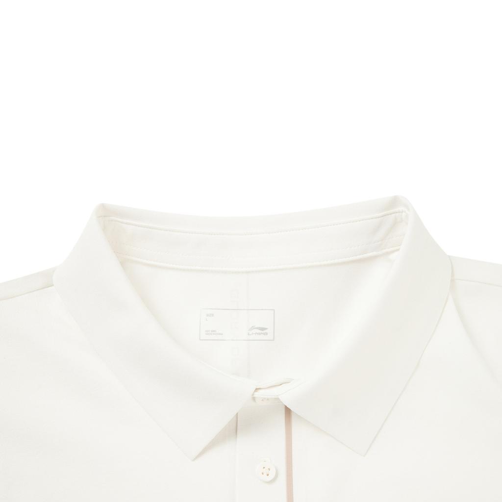 Li Ning Glory Series Спортивная Мода Универсальная Повседневная Дышащая Футболка-поло с Коротким Рукавом с Буквами для Мужчин Белый APLV673-1