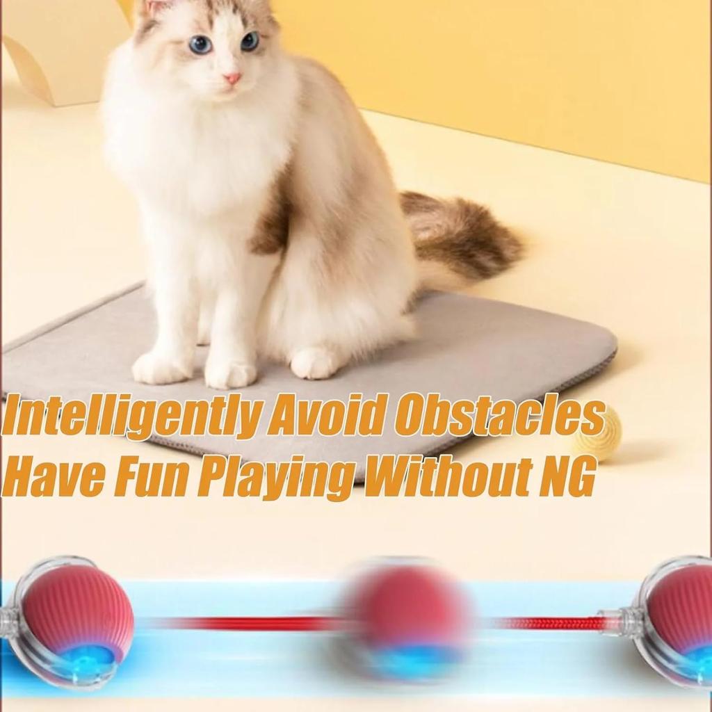 New Interactive Cat Toy,Ulvra Ball Toys for Cat (Red+Blue)