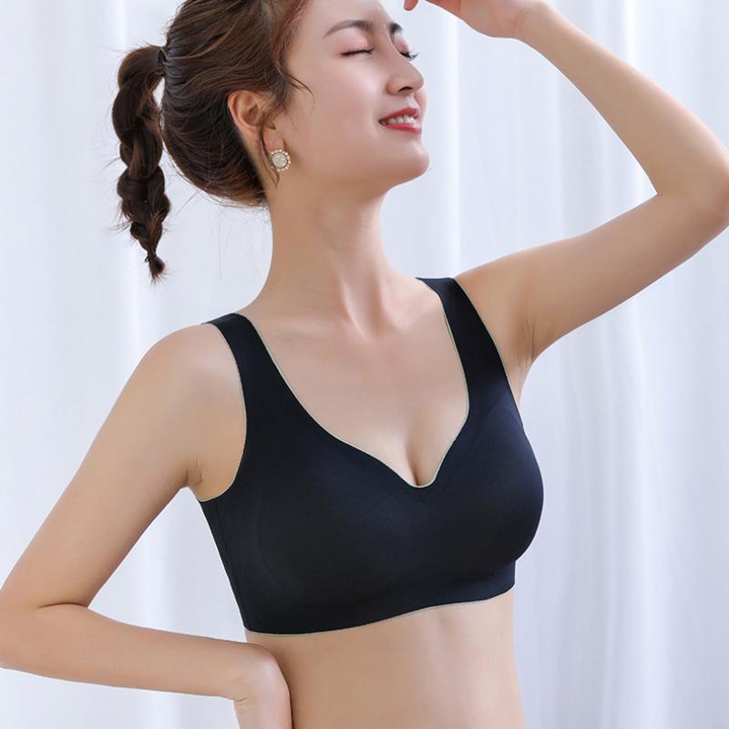 Latex Underwear Women Vest Thin Bra Without Marks Without Steel Ring Sports Sleep Bra