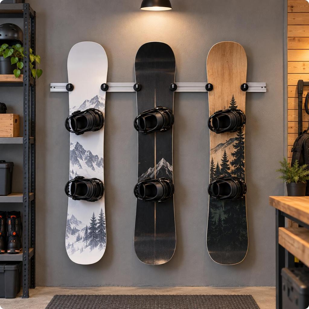 Ski and Snowboard Wall Rack Easy Installation for Entryway
