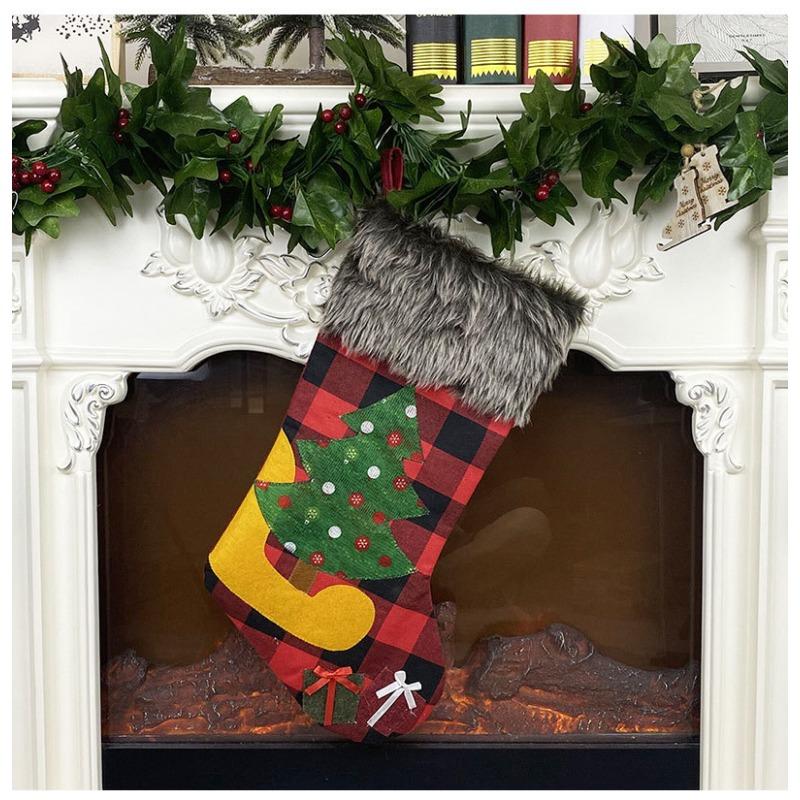 Hot Sale Christmas Stocking Gift Bag Christmas Ornaments Christmas Socks Set Christmas Pendant Gift Bag