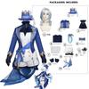 Игра Genshin Impact Focalors Косплей Шляпа Парик Волосы Полный комплект Карнавальное женское платье Униформа Костюм Экипировка Ролевая игра Маскарад Водный Бог
