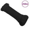 152484 vidaXL Boat Rope Black Full 3 Mm 250 M Polypropylene